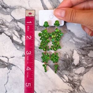 Green Rhinestone Earrings